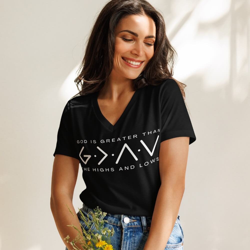 God Is Greater V-neck T-shirt