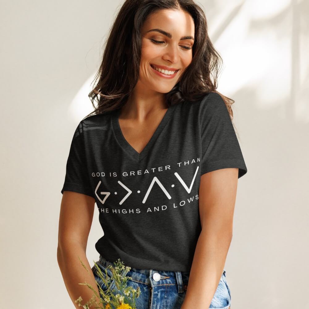 God Is Greater V-neck T-shirt