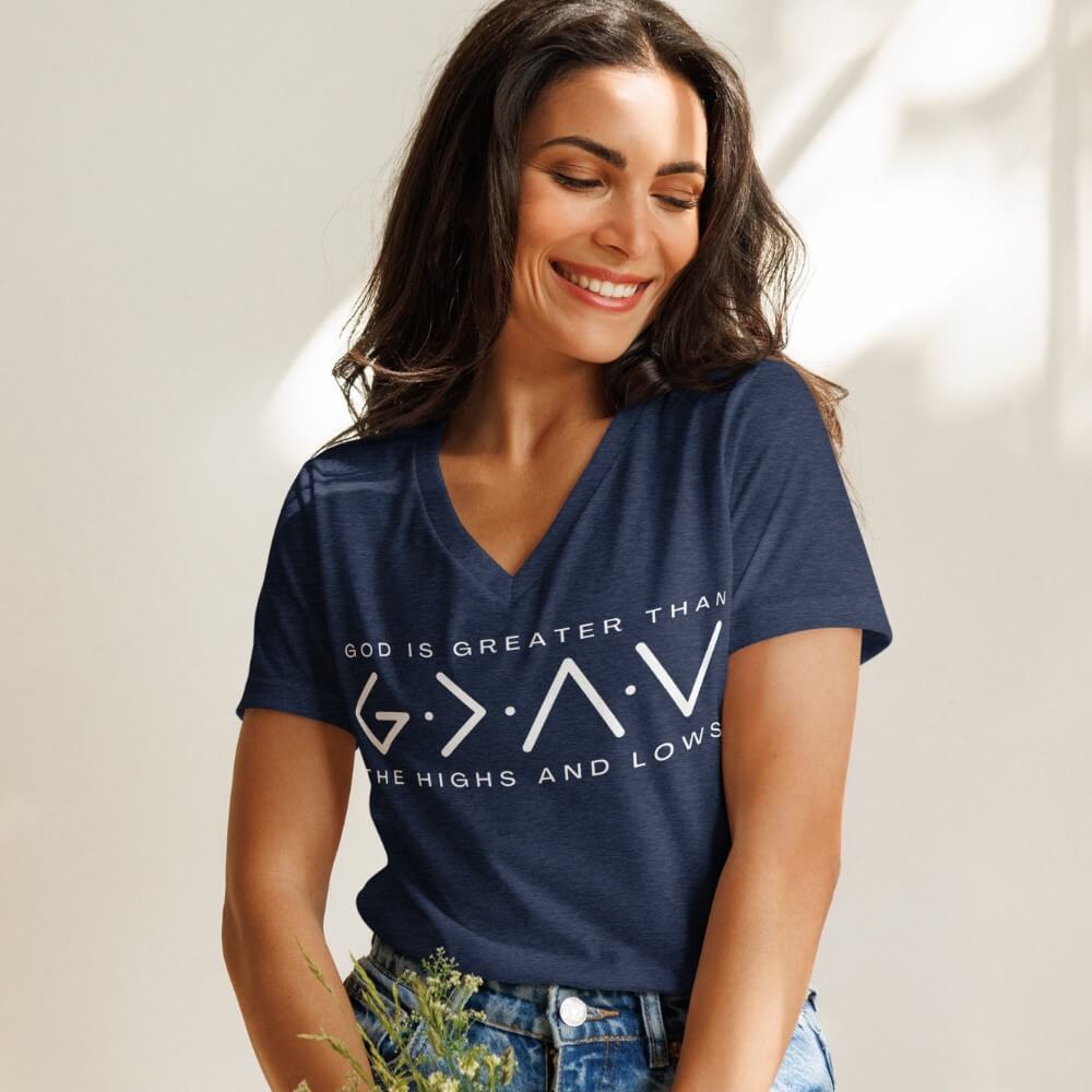 God Is Greater V-neck T-shirt