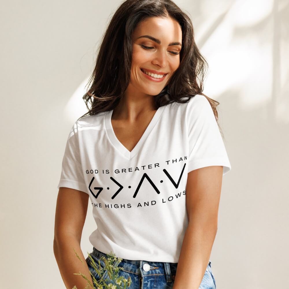 God Is Greater V-neck T-shirt