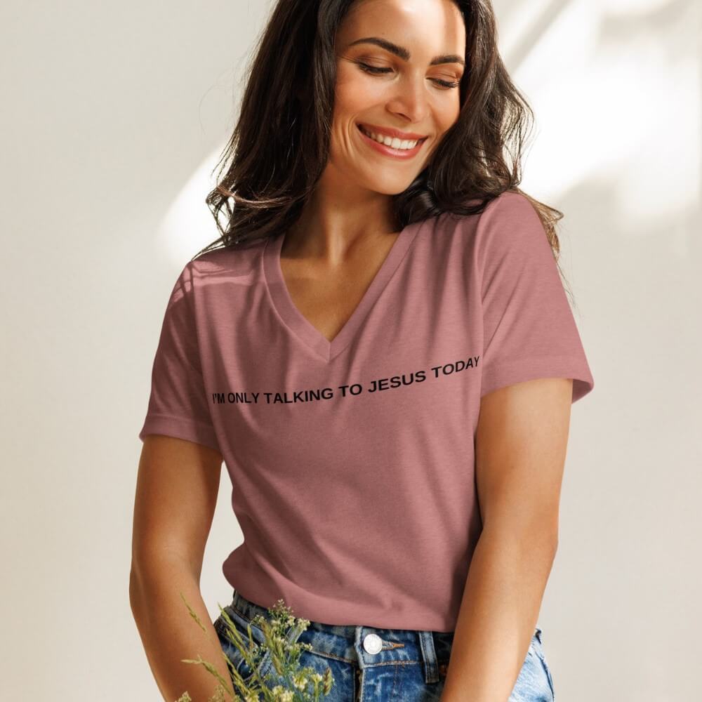 Only Talking To Jesus V-neck T-shirt
