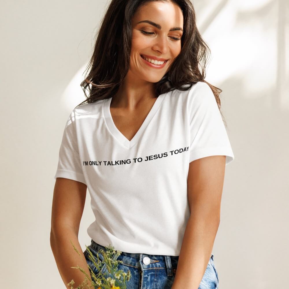 Only Talking To Jesus V-neck T-shirt