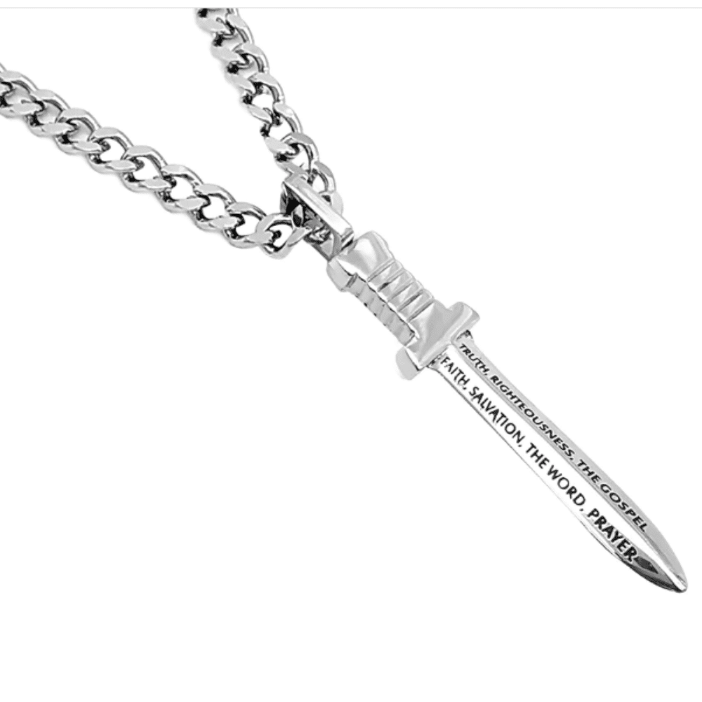 stainless steel Armor of God Makaira men&#39;s Necklace engraved