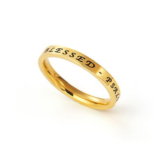 Blessed Gold Ring engraving