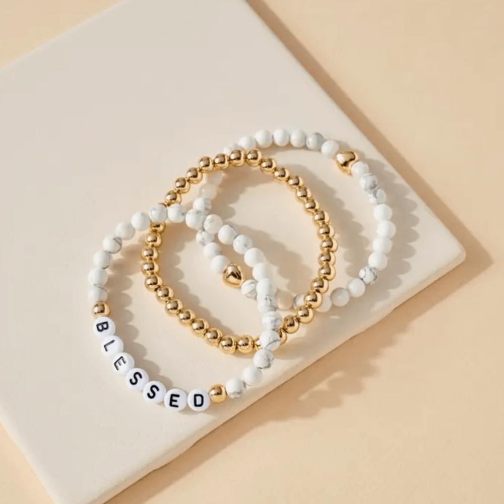 Blessed stone bracelet white