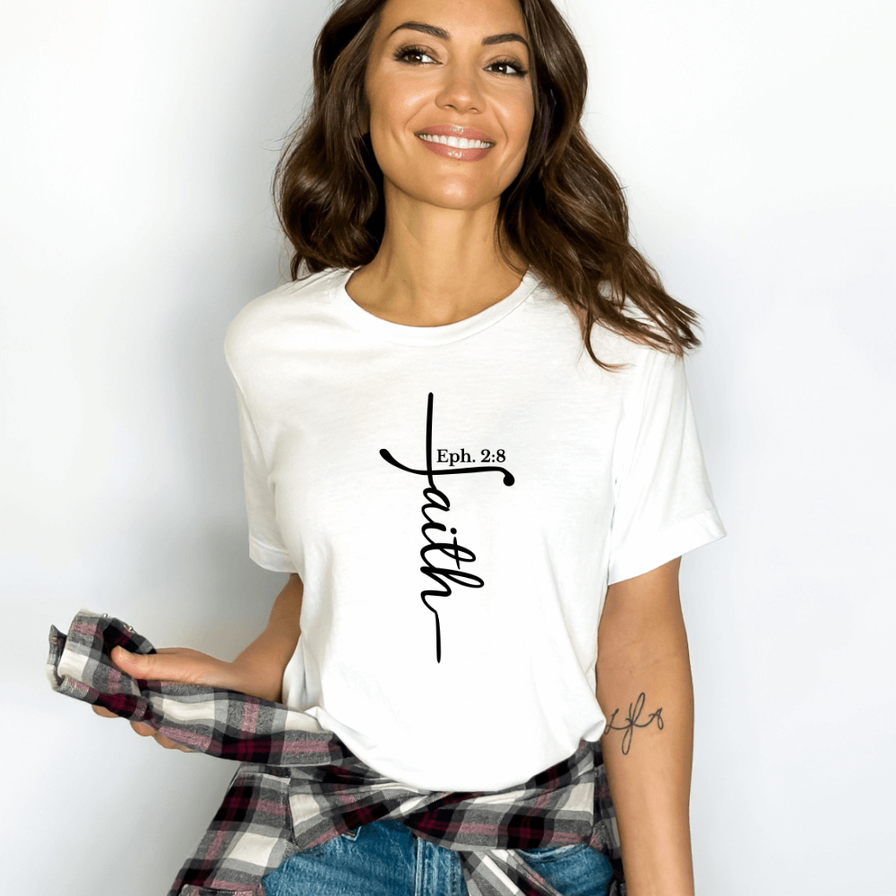 Faith cross shirt white