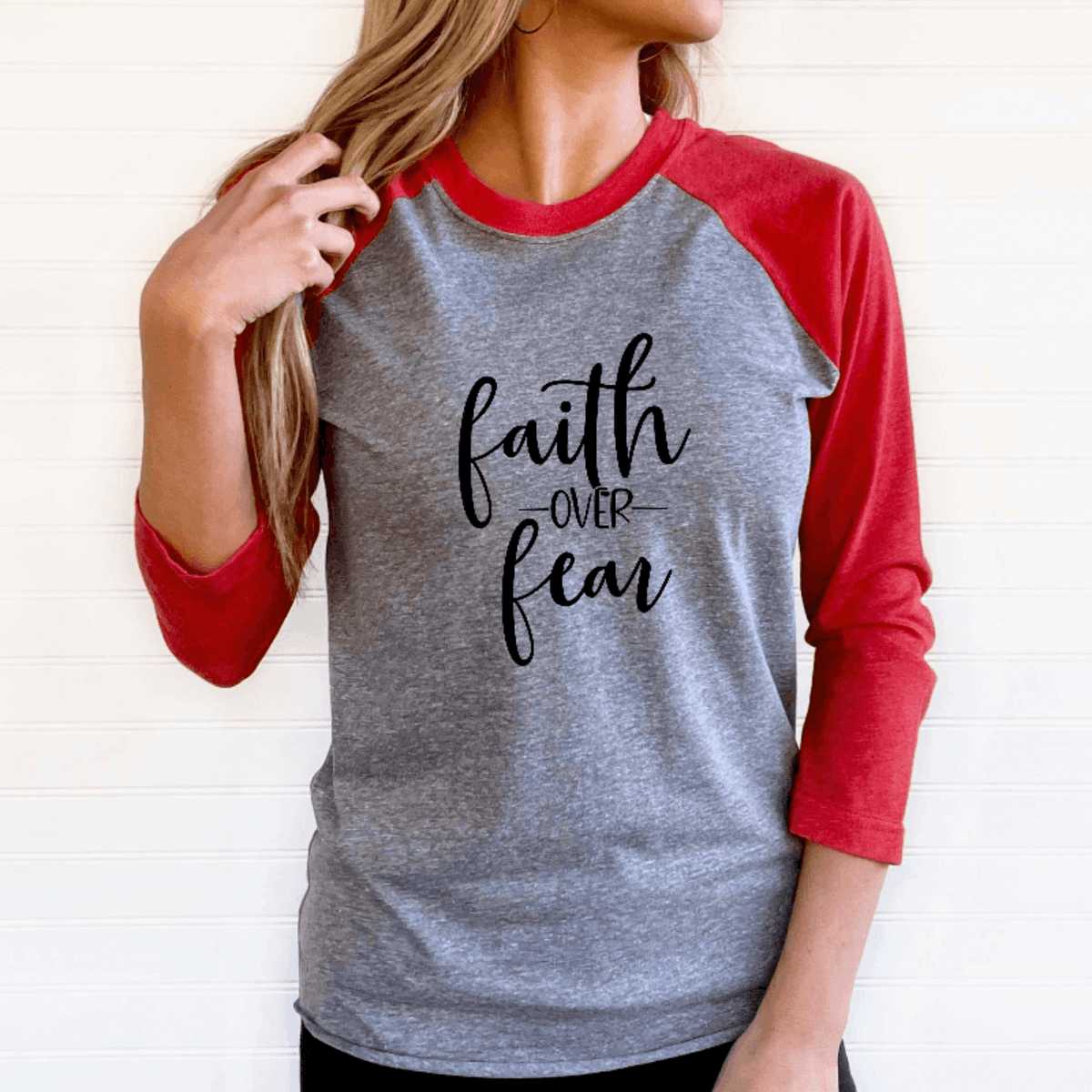 Faith over Fear Raglan Shirt