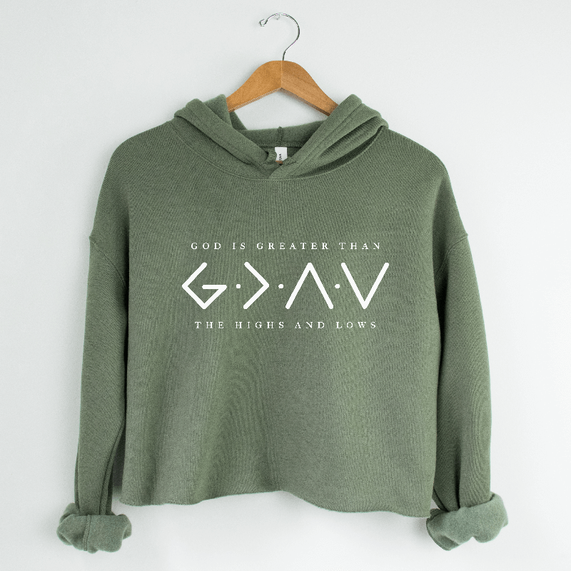 God is Greater Crop Hoodie