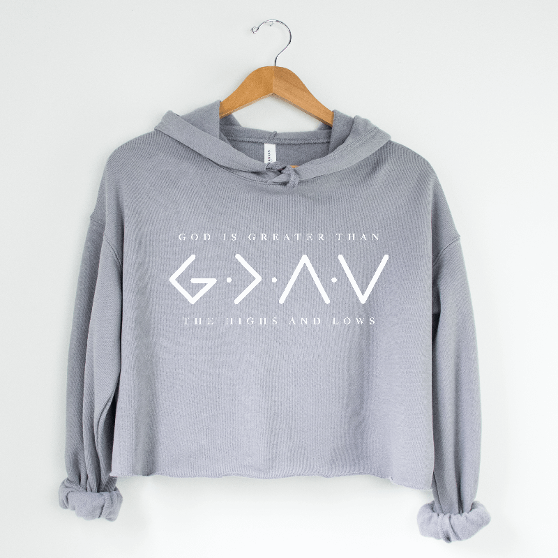 God is Greater Crop Hoodie