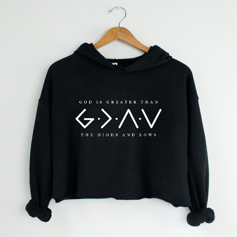 God is Greater Crop Hoodie