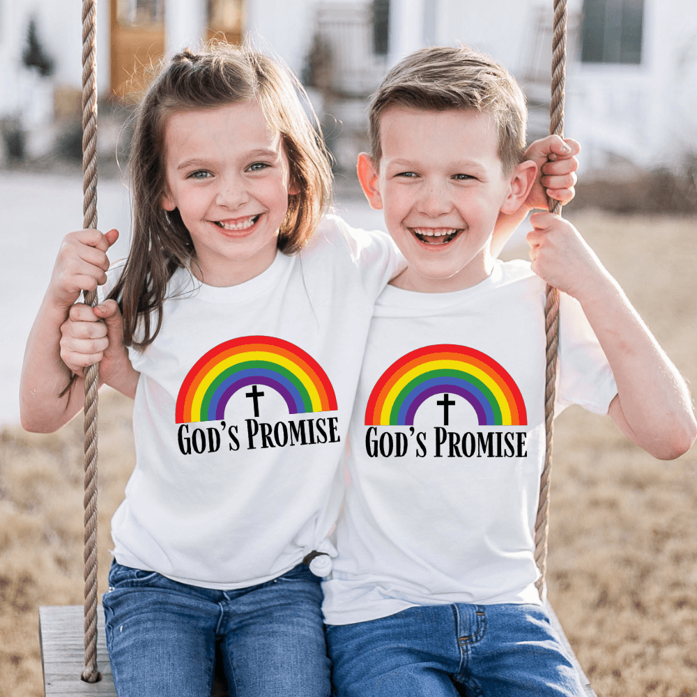 God&#39;s Promise Rainbow Kids Shirt