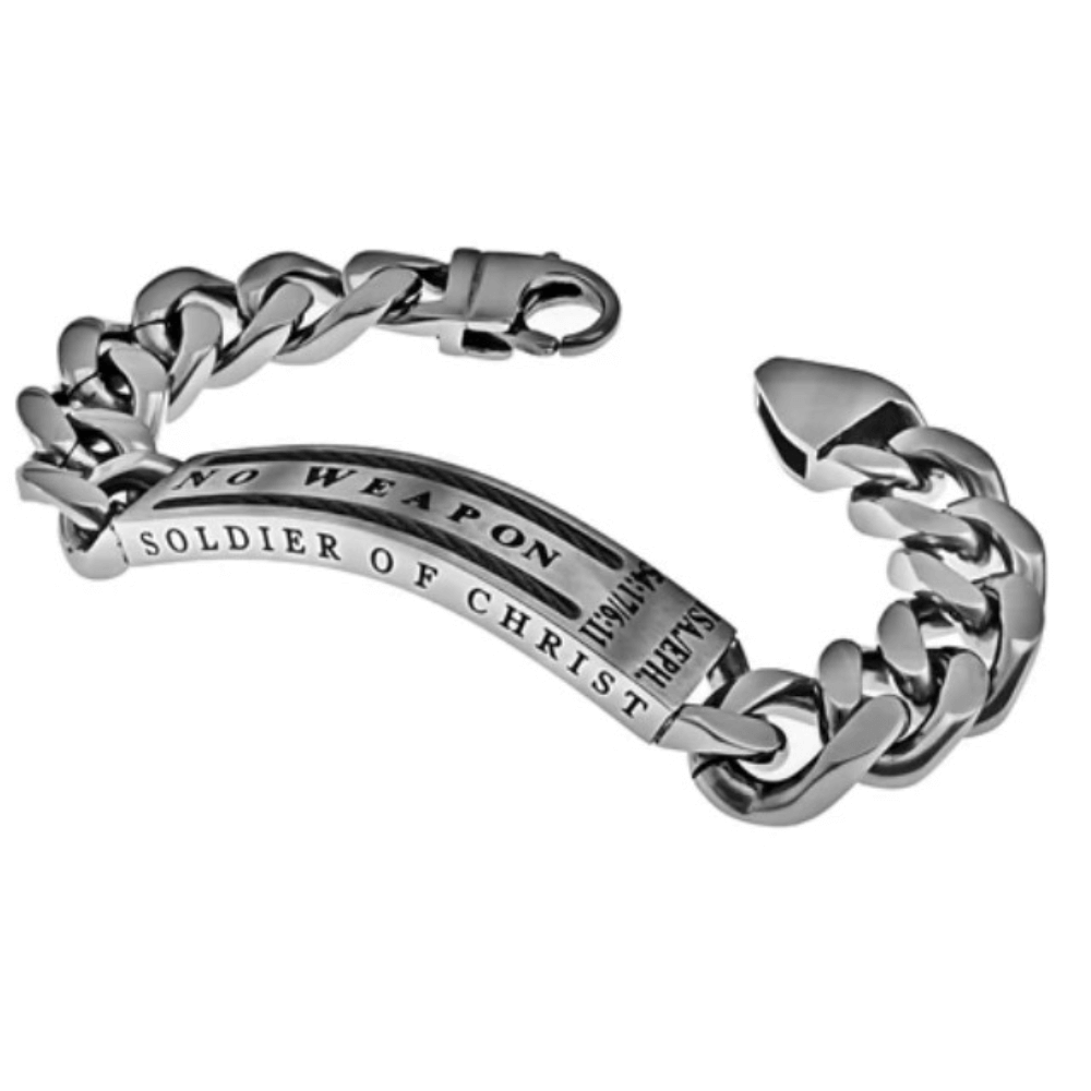 Mens Cable Christian Bracelet