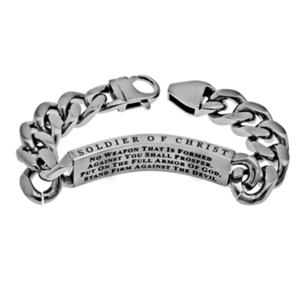 Mens Cable Christian Bracelet