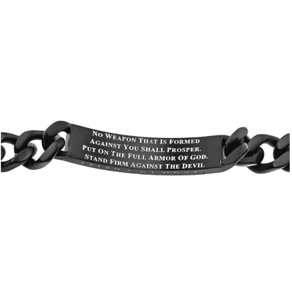 Mens black sport bracelet no weapon back side