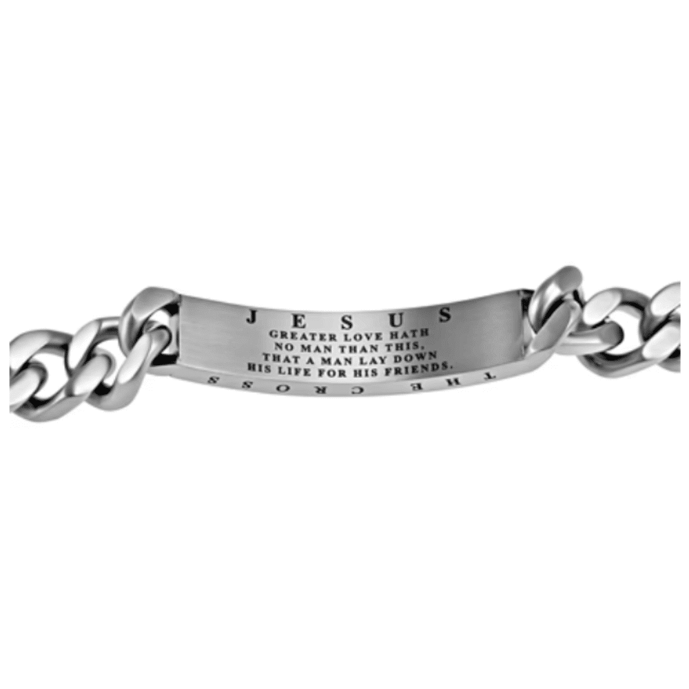 Men&#39;s silver sport bracelet forgiven back