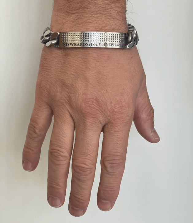 Mens silver sport bracelet model