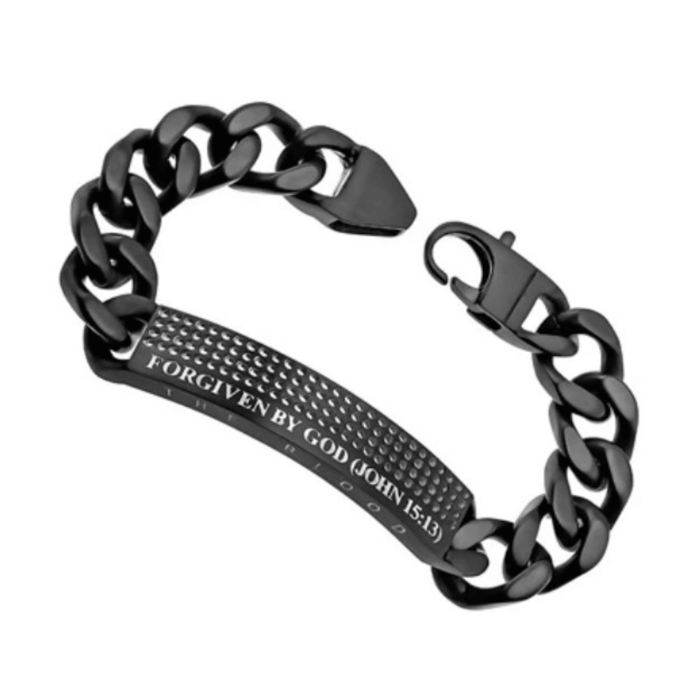 Mens Christian Black Sport Bracelet