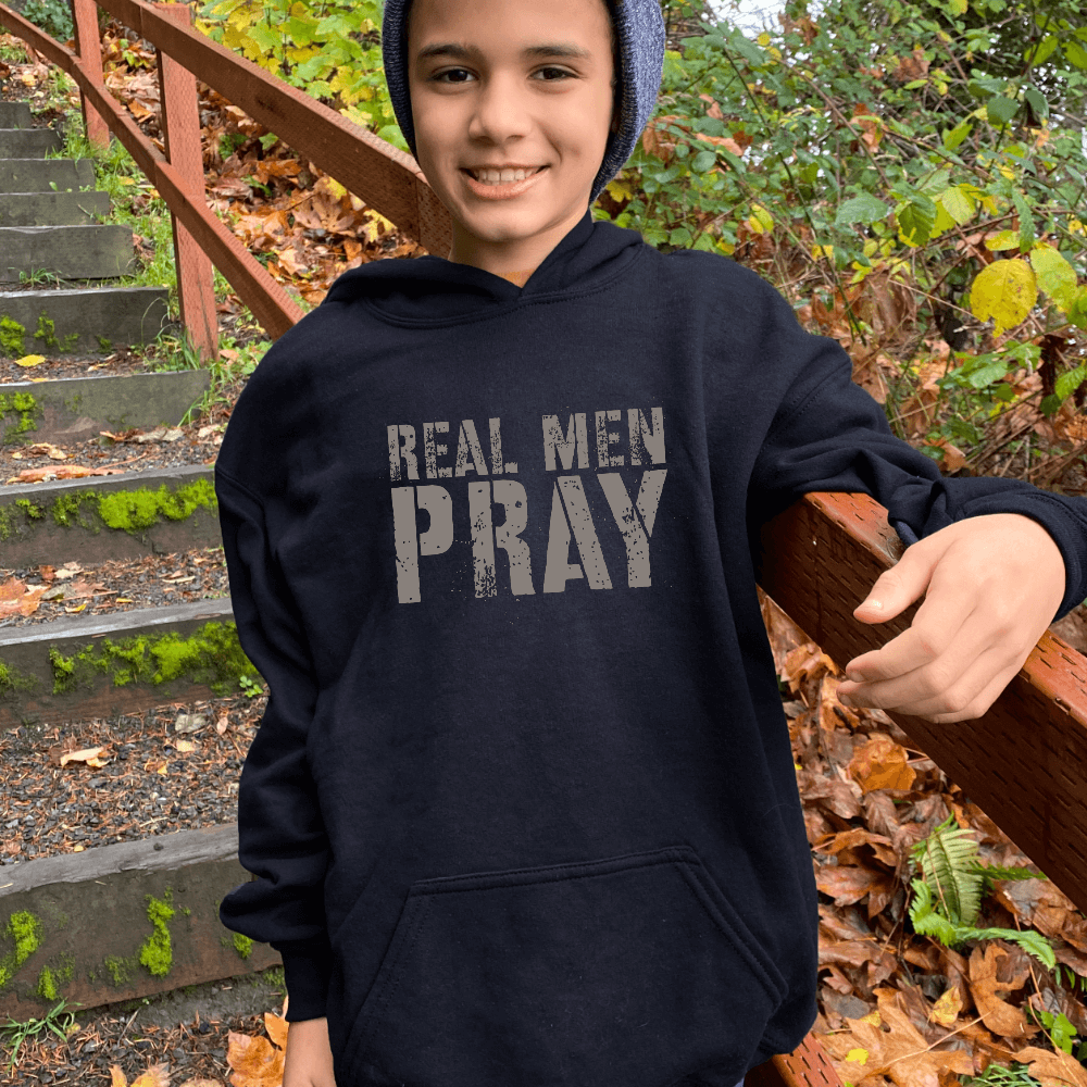 Real Men Pray Kids Hoodie