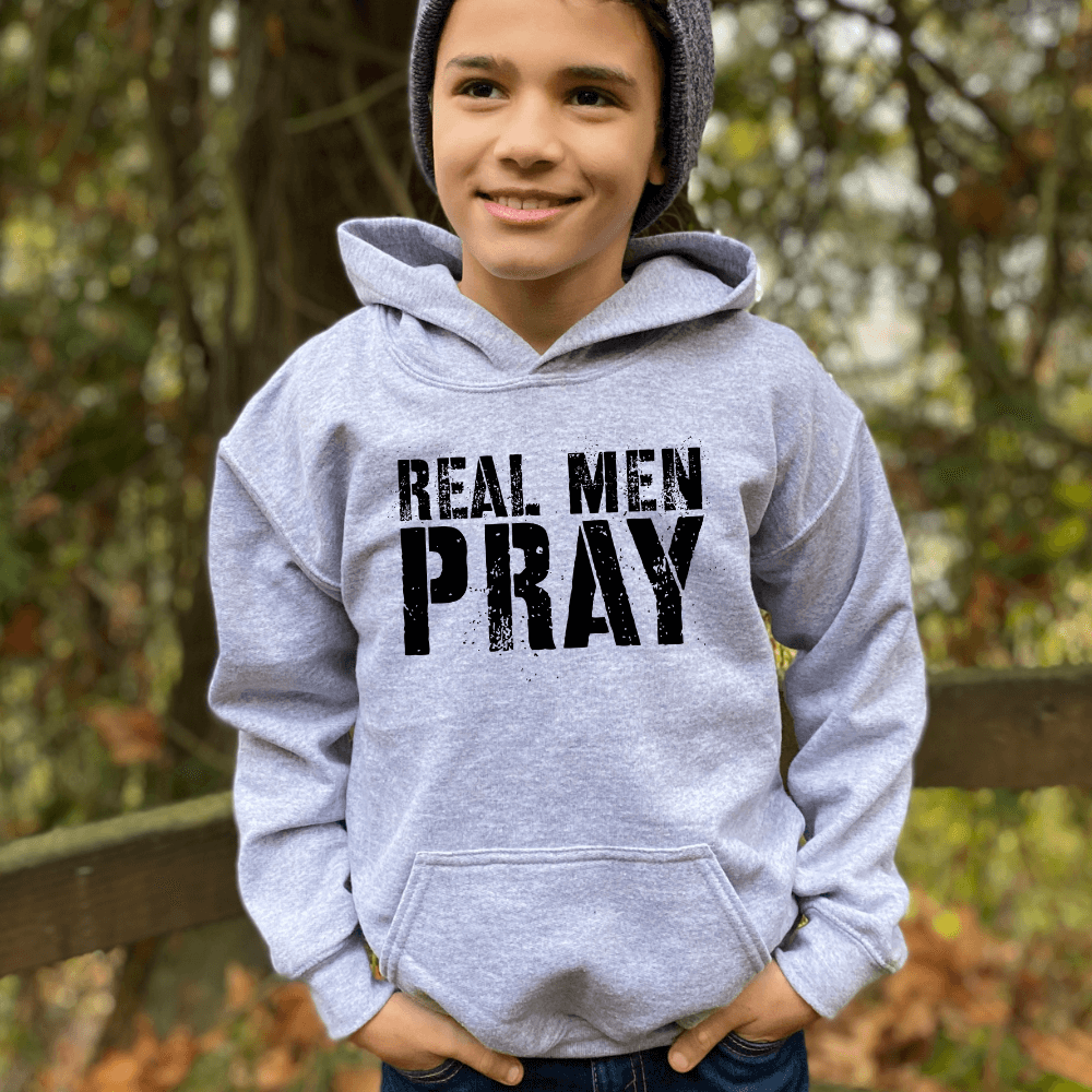 Real Men Pray Kids Hoodie