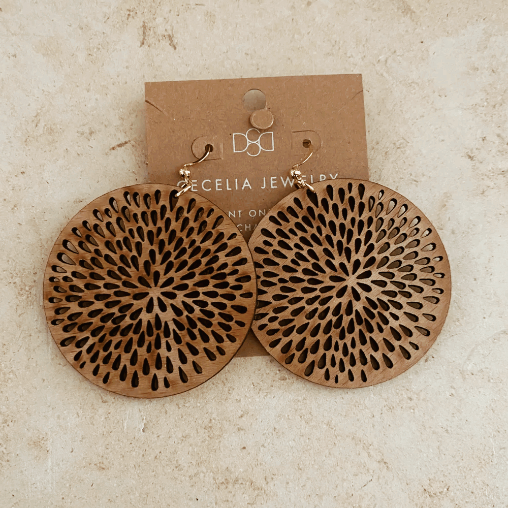 Round Wood earrings