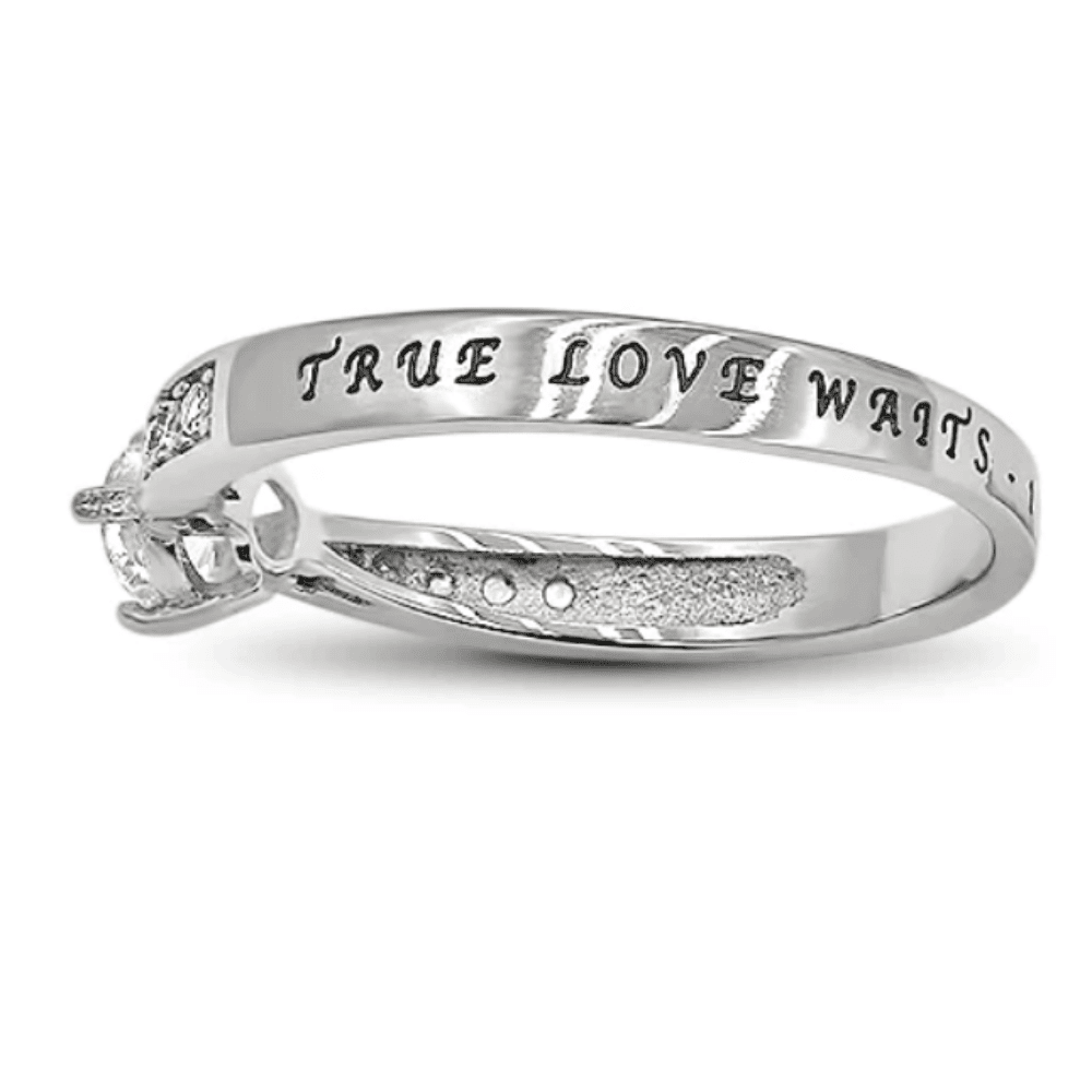 True love waits engraved stainless steel ring