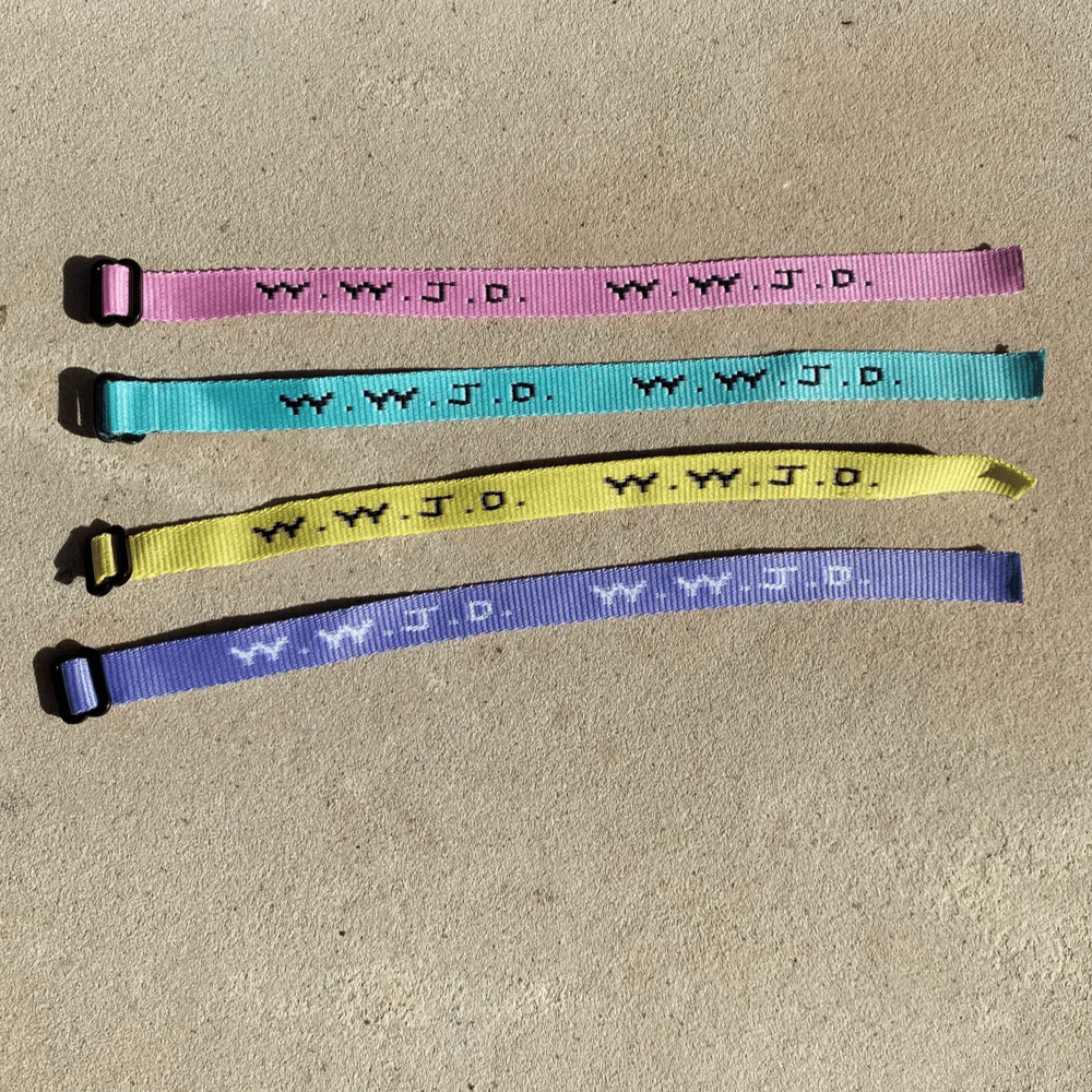 WWJD bracelet pastels