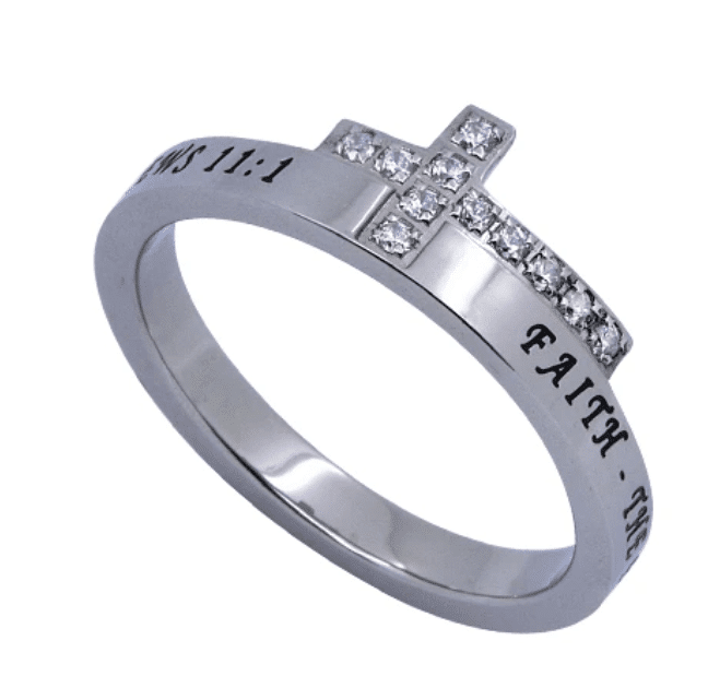 Silver Cross Ring Faith