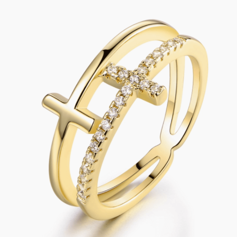 Gold Cross Ring