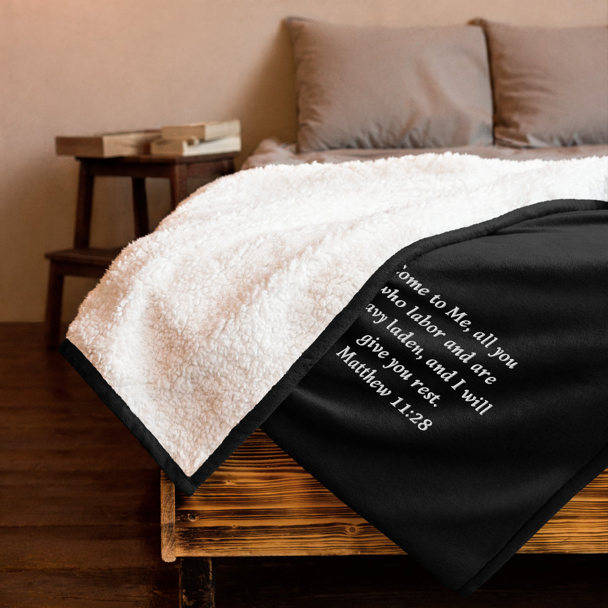 Rest Bible Verse Blanket