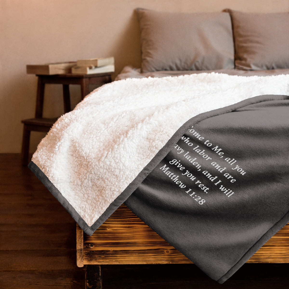 Rest Bible Verse Blanket