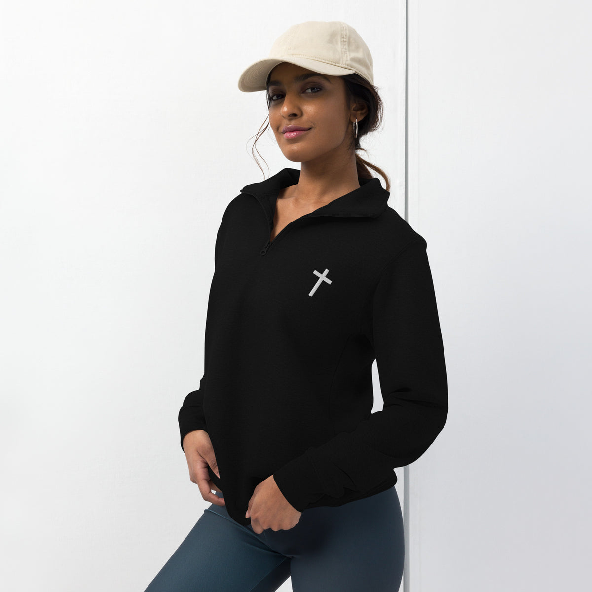 Christian Cross Fleece Pullover